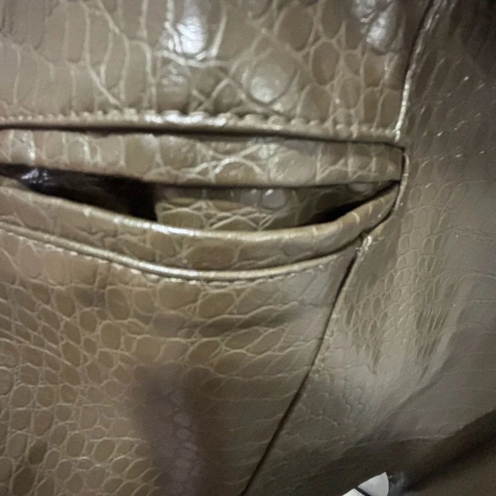 Chic Faux Leather Croc-Embossed Dress - Picture 6 of 11